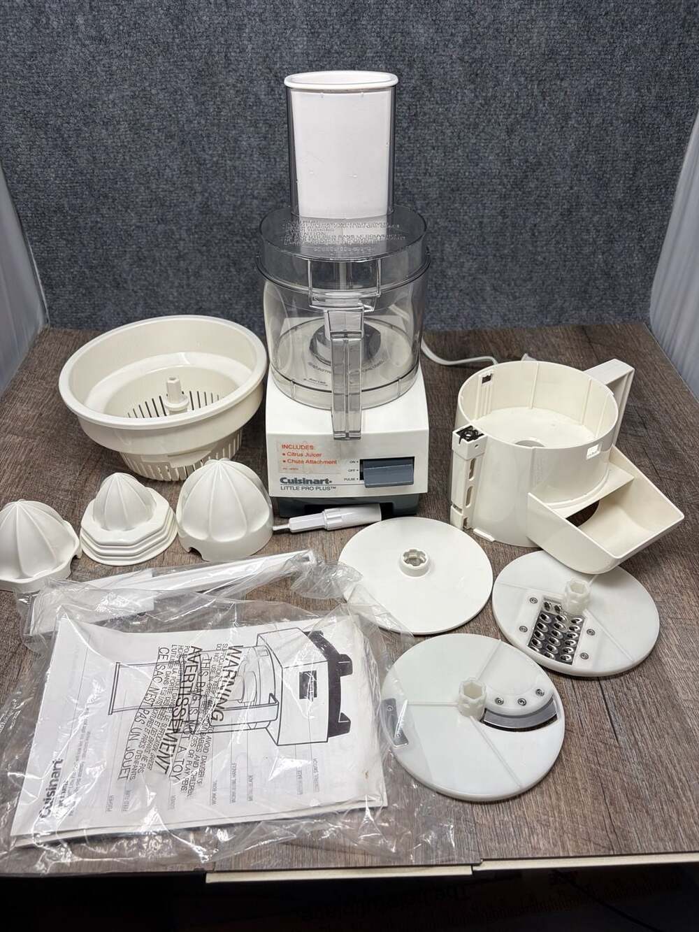 Cuisinart Little Pro Plus (LPP) Food Processor Juicer  Tested & Working Vintage!